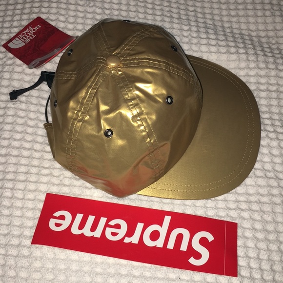 SUPREME X THE NORTH FACE TNF LIMITED EDITION UNISEX SNAPBACK GOLD FOIL HAT NWT ! - Picture 2 of 8